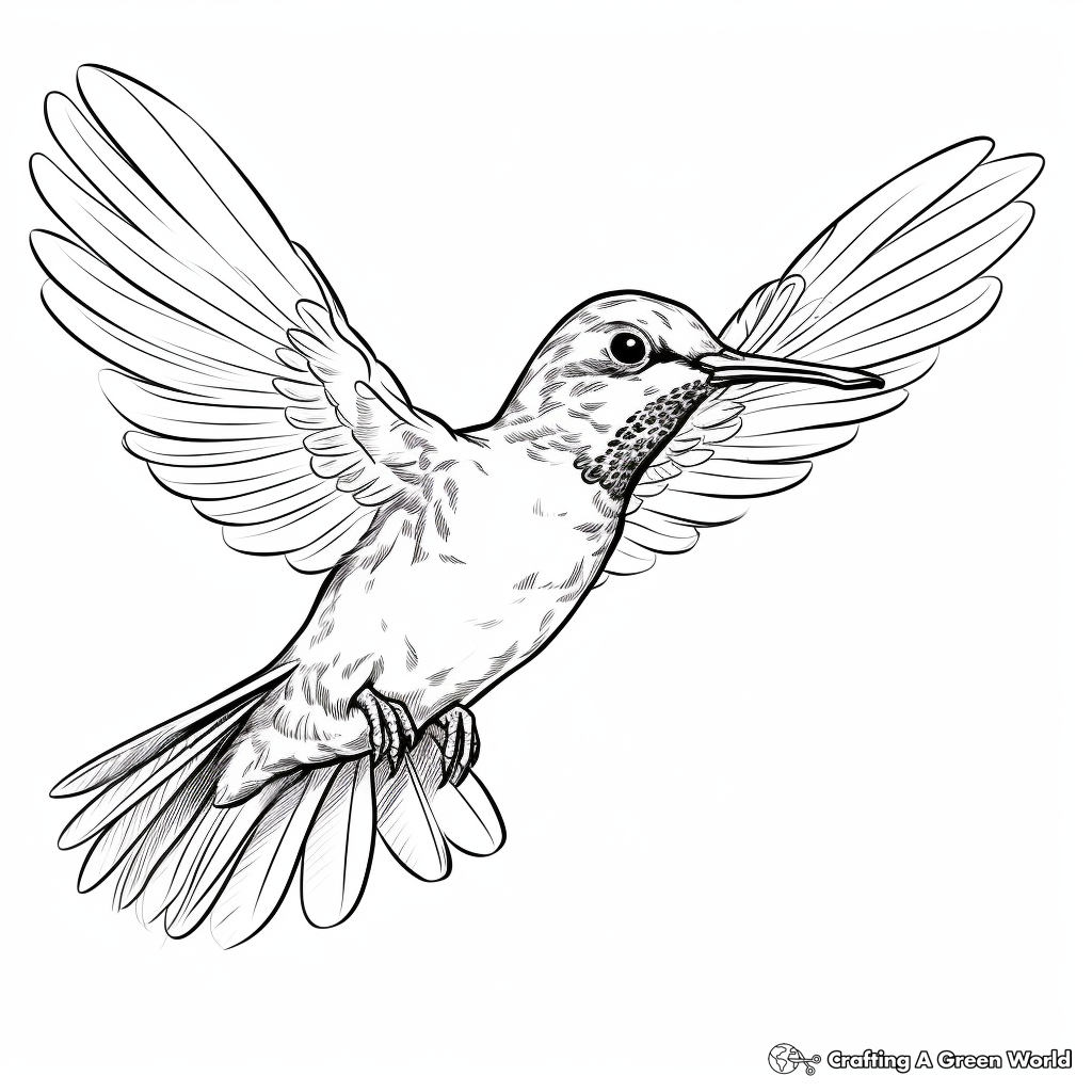 Gorgeous Broad-Tailed Hummingbird Coloring Sheets 4