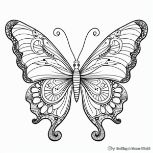Gorgeous Butterfly Coloring Pages 1
