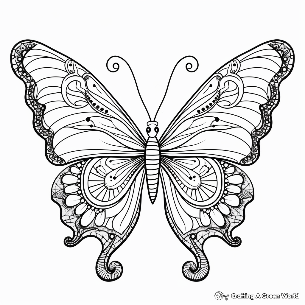 Gorgeous Butterfly Coloring Pages 1