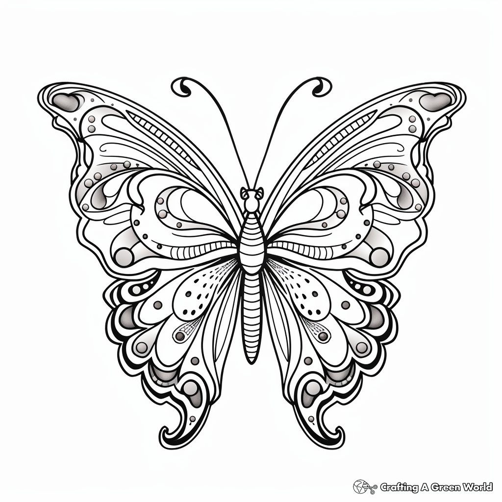 Gorgeous Butterfly Coloring Pages 3