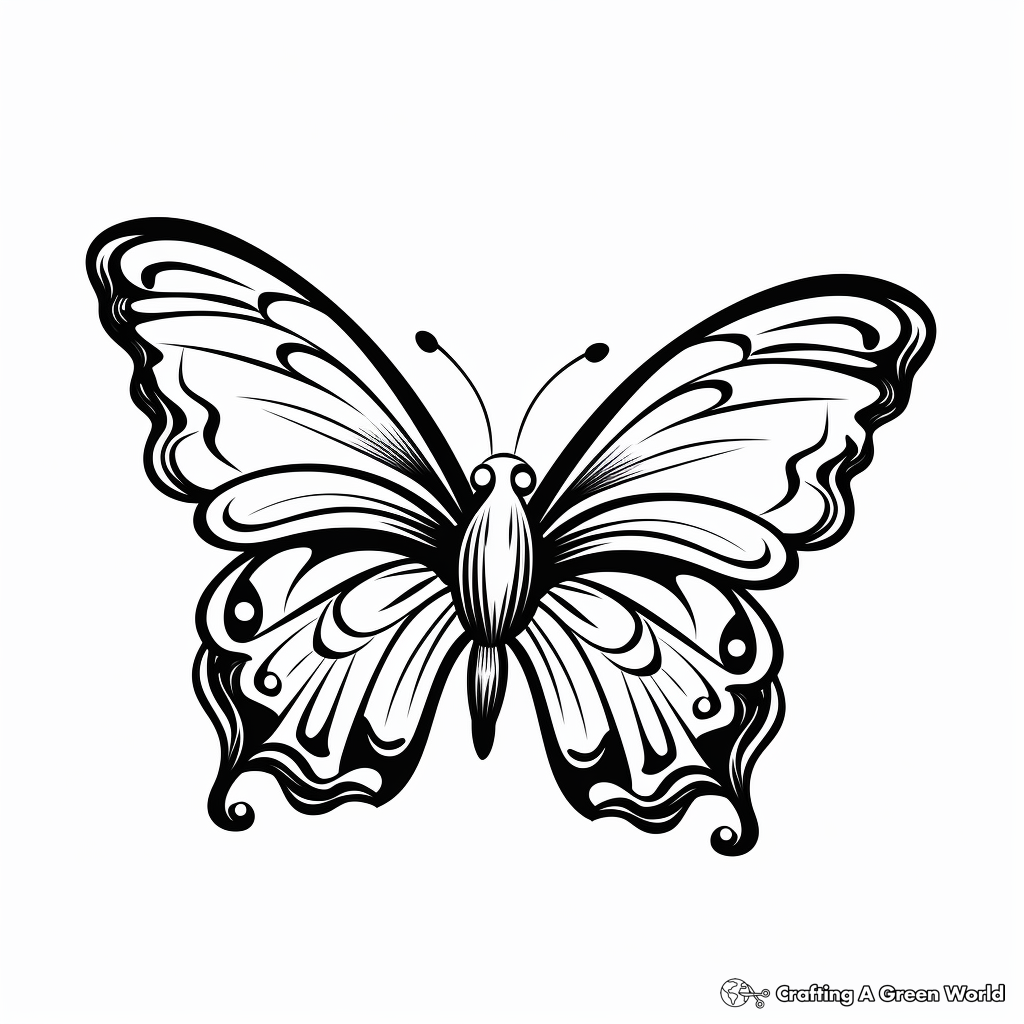 Gorgeous Butterfly Coloring Pages 4