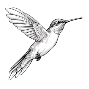 Gorgeous Hummingbird and Butterfly Coloring Pages 1