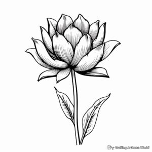 Gorgeous Lotus Flower Coloring Pages 4