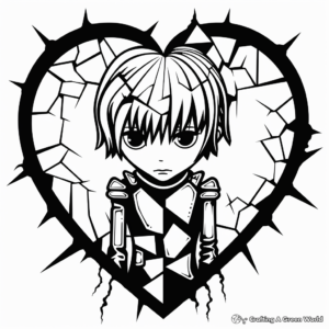 Gothic Broken Heart Coloring Pages for Teens 2
