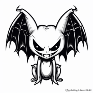 Gothic Heart with Bat Wings Coloring Pages 1