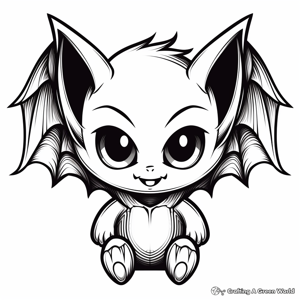 Gothic Heart with Bat Wings Coloring Pages 2