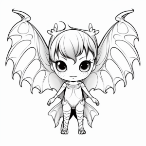 Gothic Inspired Bat Wings Coloring Pages 2
