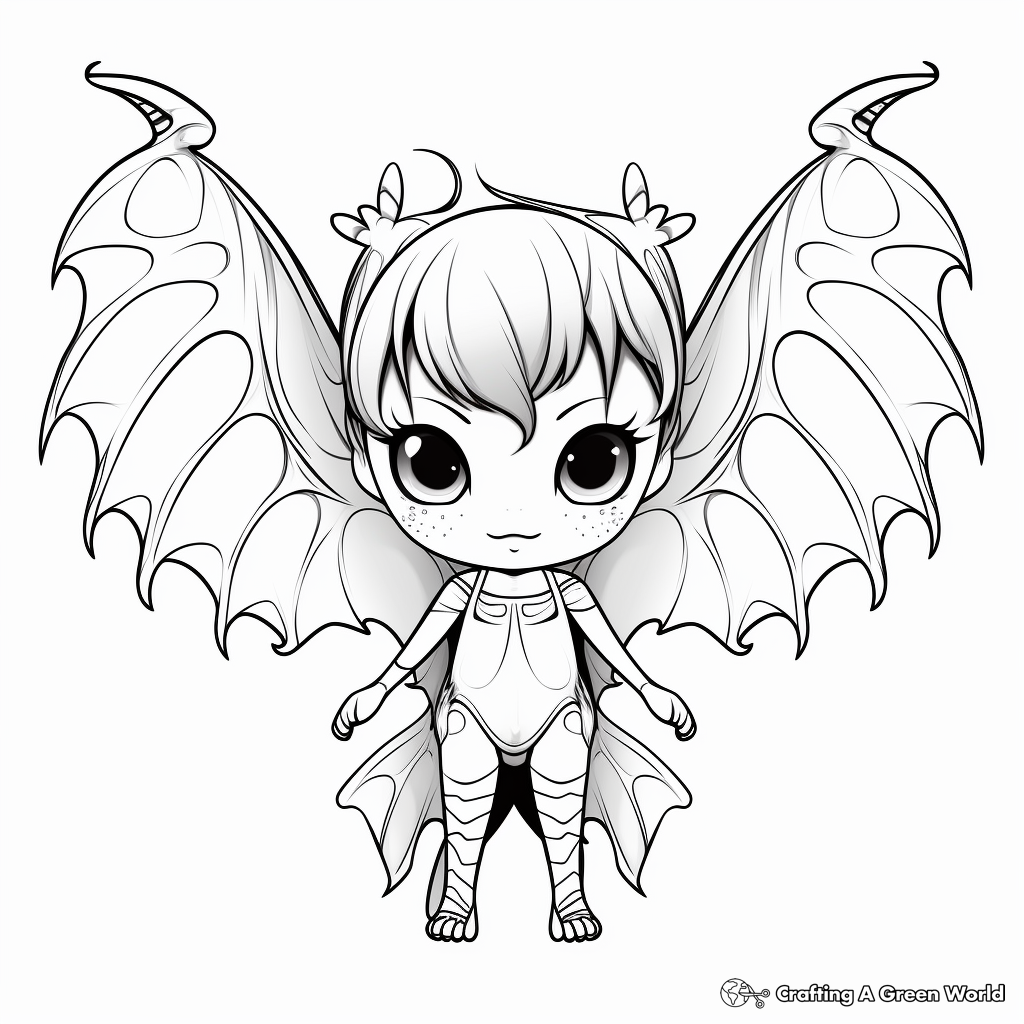 Gothic Inspired Bat Wings Coloring Pages 2