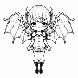 Gothic Inspired Bat Wings Coloring Pages 3