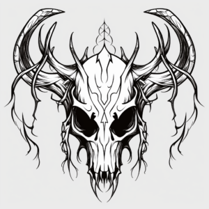 Gothic Style Deer Skull Coloring Pages 3