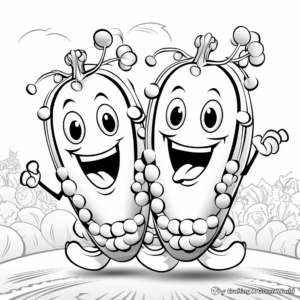 Gourmet Peas in a Pod Coloring Pages 1