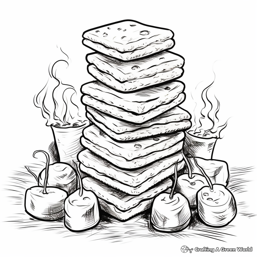 Gourmet S'mores Recipes Coloring Pages 1