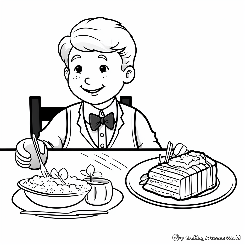 Gourmet Steak and Mashed Potatoes Coloring Sheets 2