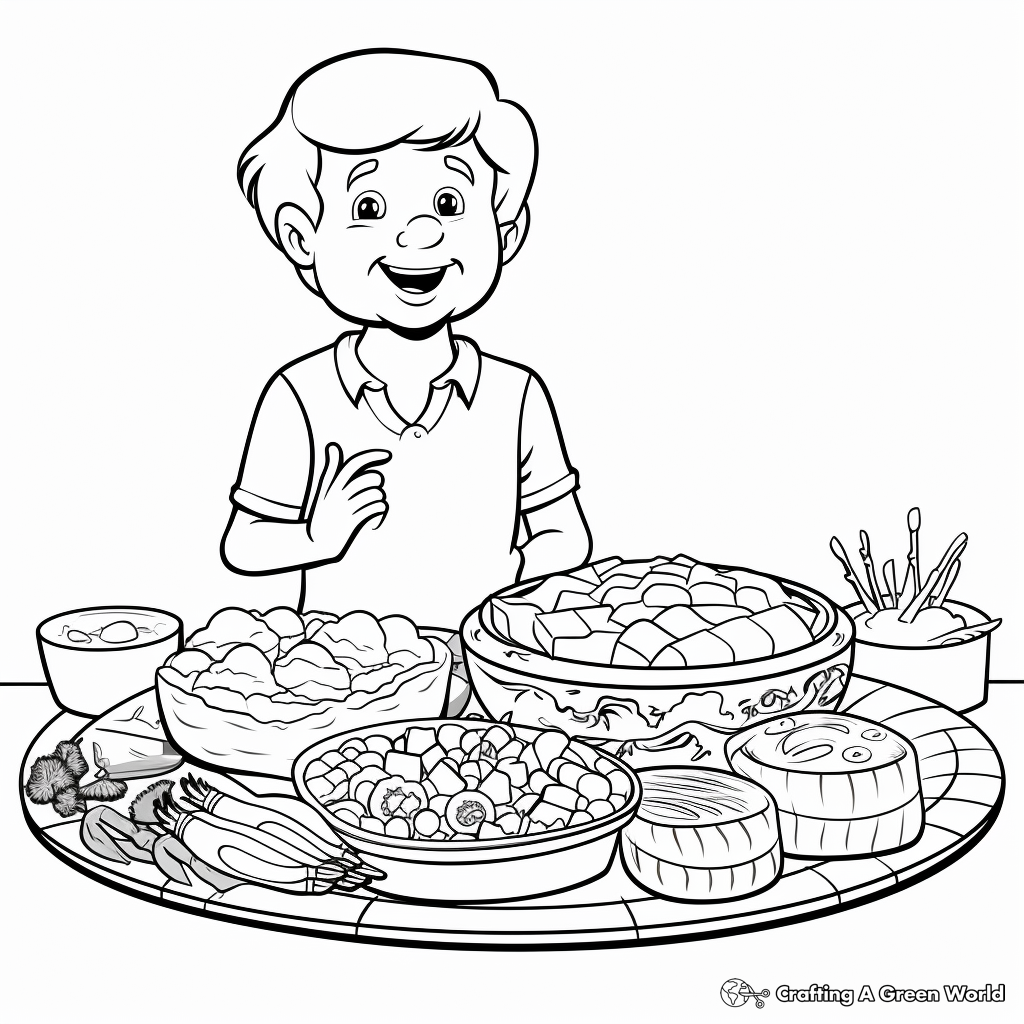 Gourmet Steak and Mashed Potatoes Coloring Sheets 4
