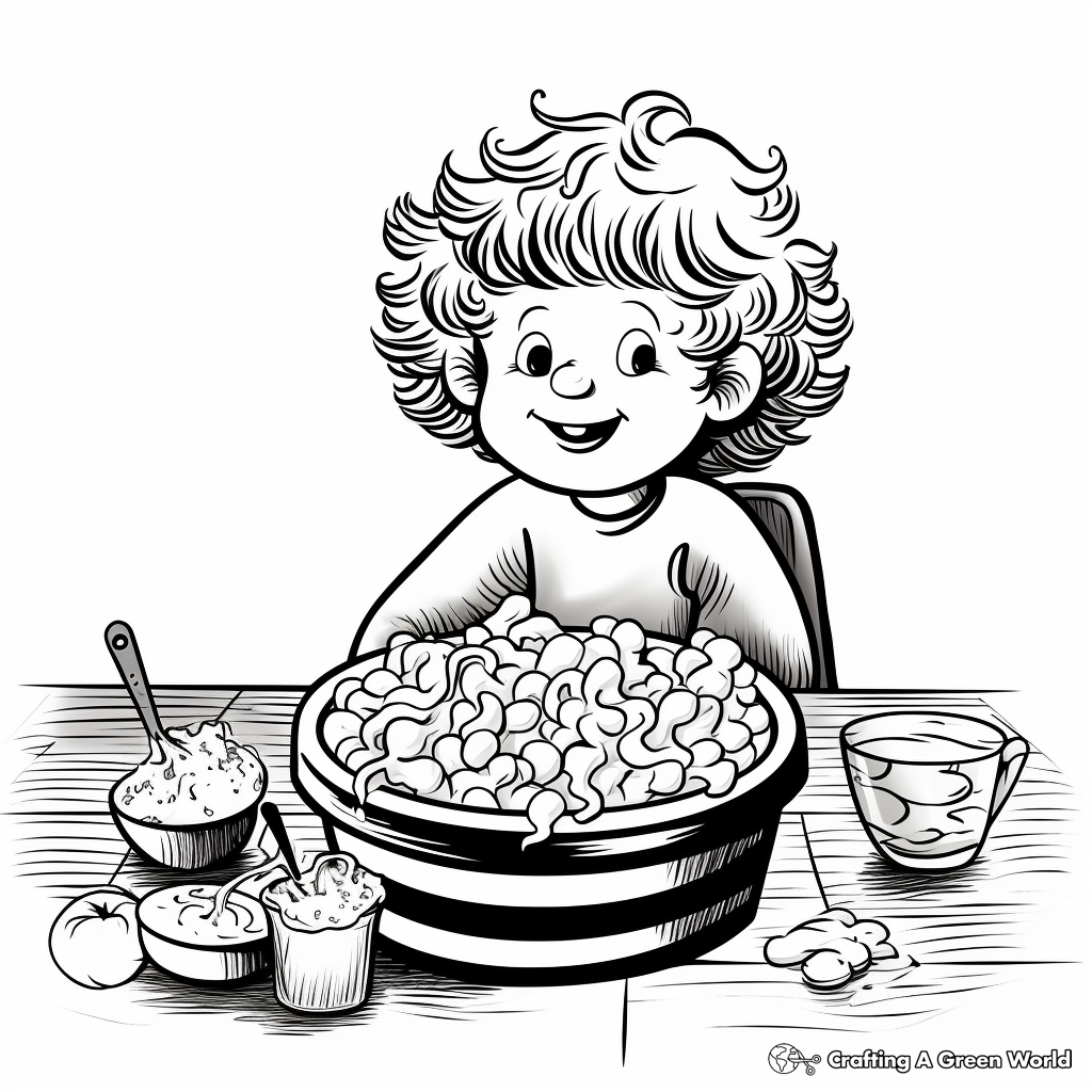 Gourmet Truffle Mac and Cheese Coloring Pages 1
