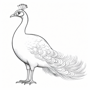 Graceful White Peacock Coloring for Adults 4