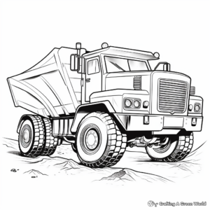 Grand Loader Dump Truck Coloring Sheets 3