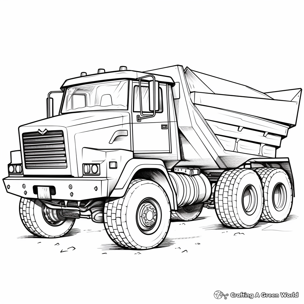 Grand Loader Dump Truck Coloring Sheets 4