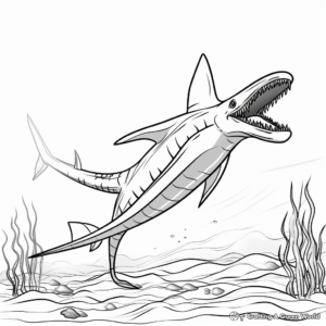 Graphical Plesiosaurus Coloring Pages 2