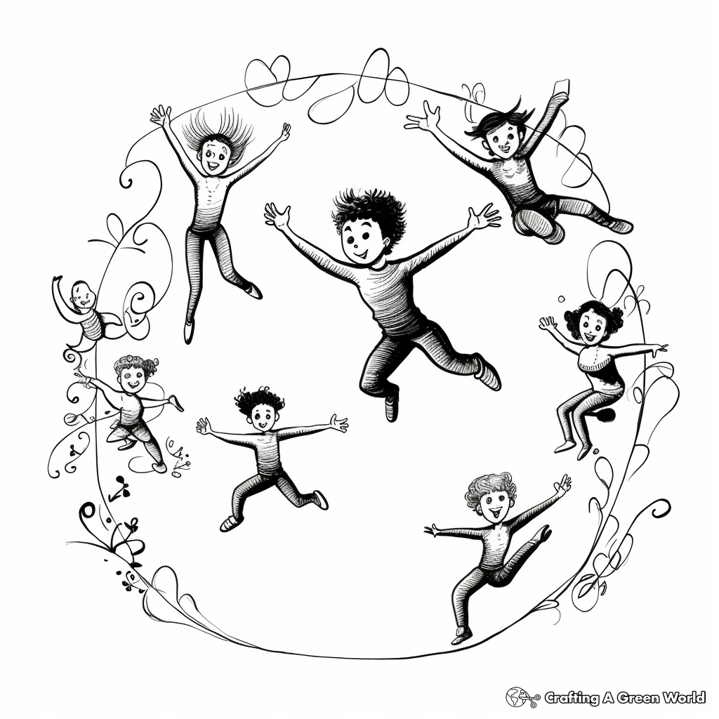 Gravity-defying Acrobats and Circus Performers Coloring Pages 1
