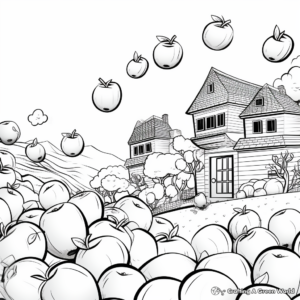 Gravity in Motion: Falling Apples Coloring Pages 3