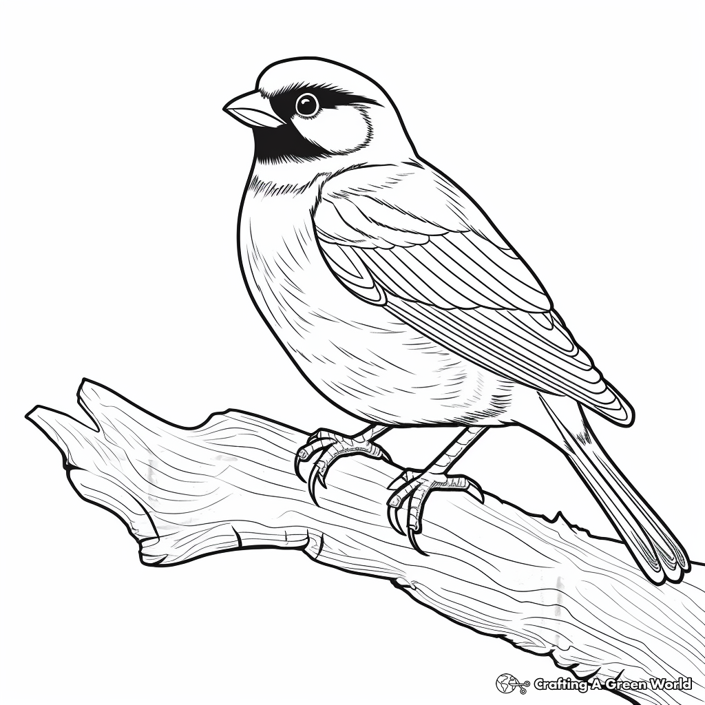 Gray-Headed Chickadee: Birdwatcher's Coloring Pages 4