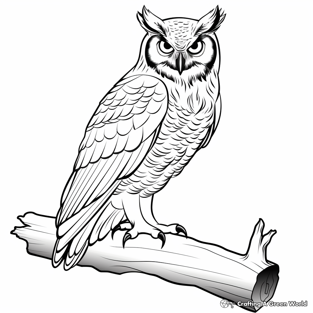Great Horned Owl Features Diagram Coloring Pages 2
