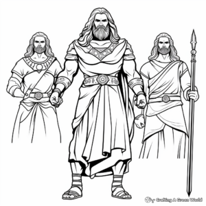 Greek Gods and Goddesses: Zeus, Apollo, Hera Coloring Pages 3
