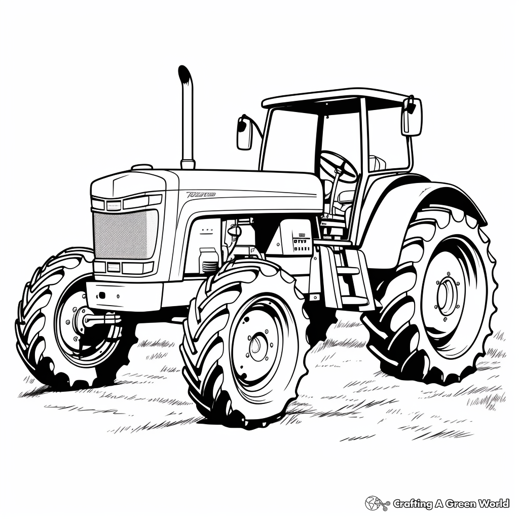 Green John Deere Tractor Coloring Pages 3