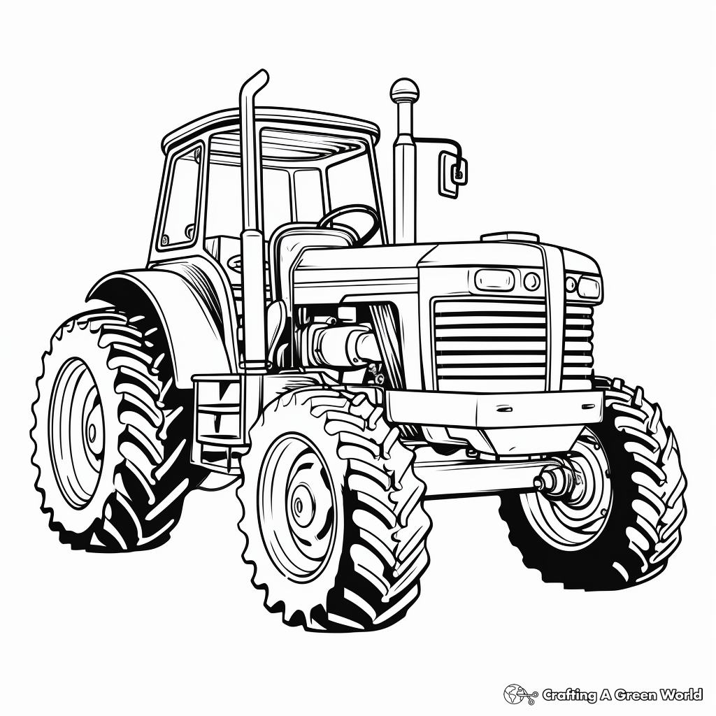 Green John Deere Tractor Coloring Pages 4