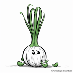 Green Onion (Scallions) Coloring Sheets 2