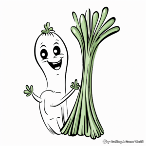 Green Onion (Scallions) Coloring Sheets 4