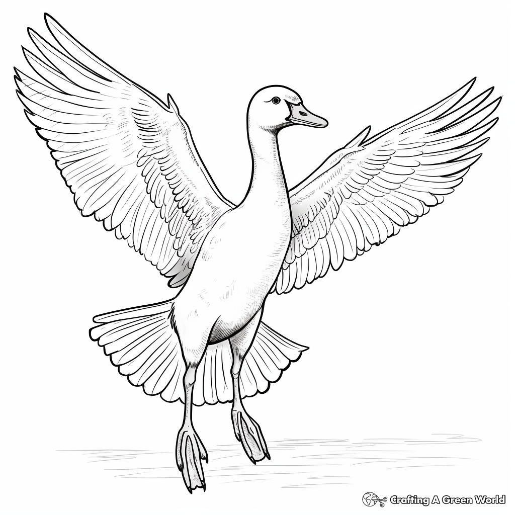 Greylag Goose in Flight Coloring Pages 4