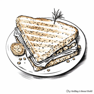 Grilled Mac and Cheese Sandwich Coloring Pages 2