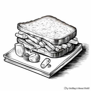 Grilled Mac and Cheese Sandwich Coloring Pages 3