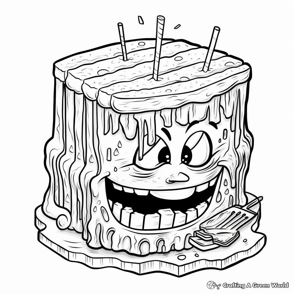 Grilled Mac and Cheese Sandwich Coloring Pages 4