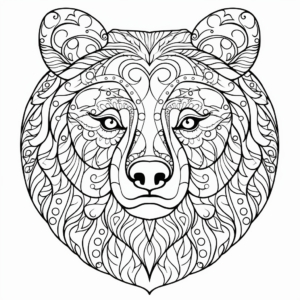 Grizzly Bear in the Wilderness Coloring Pages 2