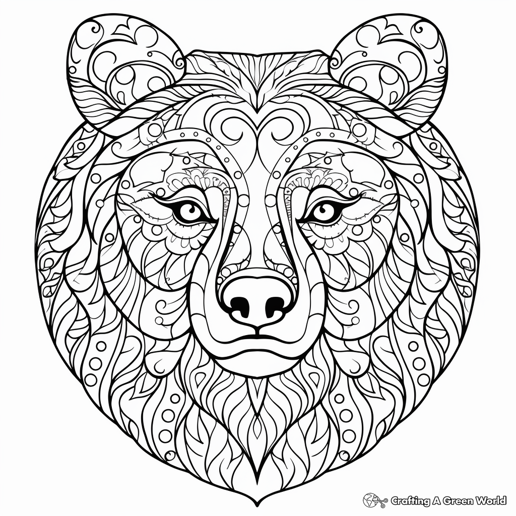 Grizzly Bear in the Wilderness Coloring Pages 2