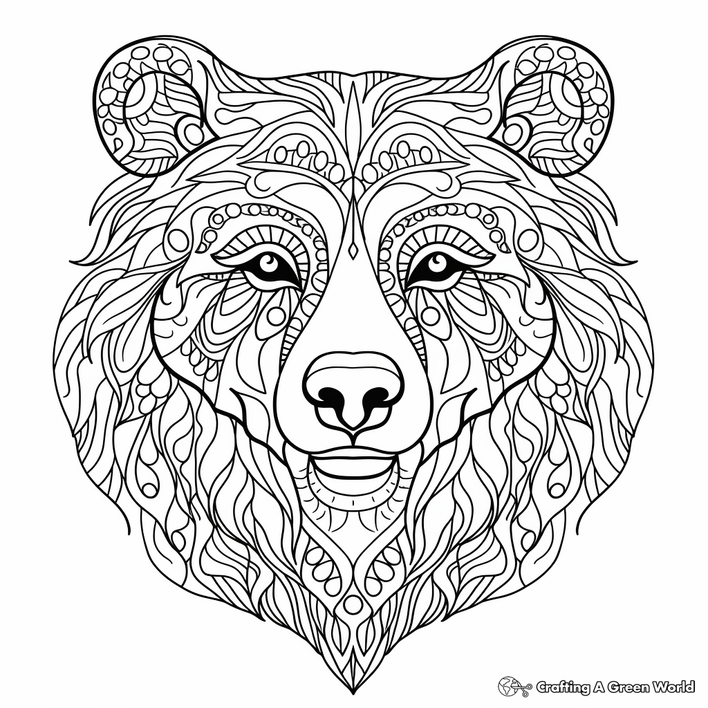 Grizzly Bear in the Wilderness Coloring Pages 3