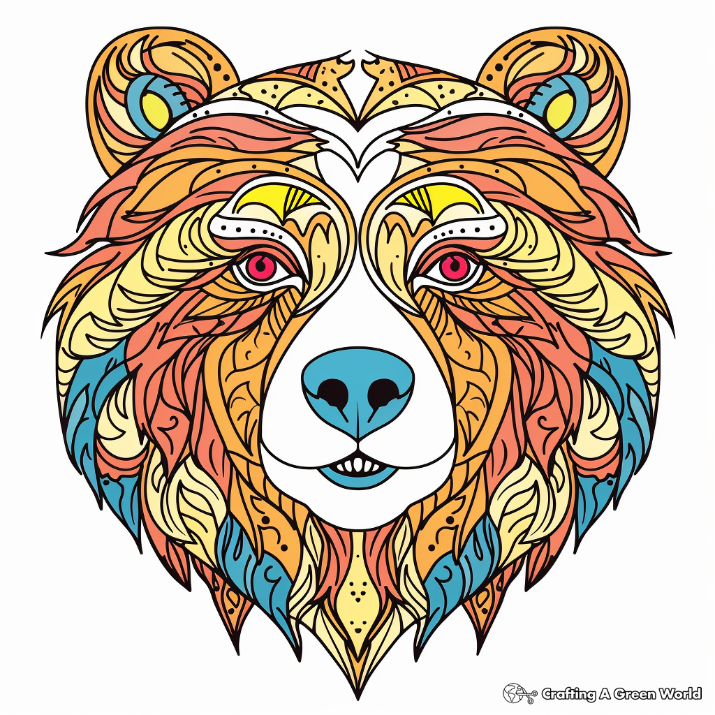 Grizzly Bear in the Wilderness Coloring Pages 4