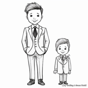 Grooms Wedding Suit Coloring Pages 3