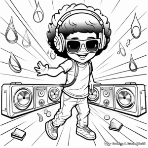 Groovy Disco Music Coloring Pages 1