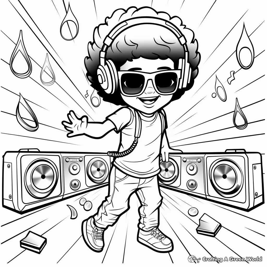 Groovy Disco Music Coloring Pages 1