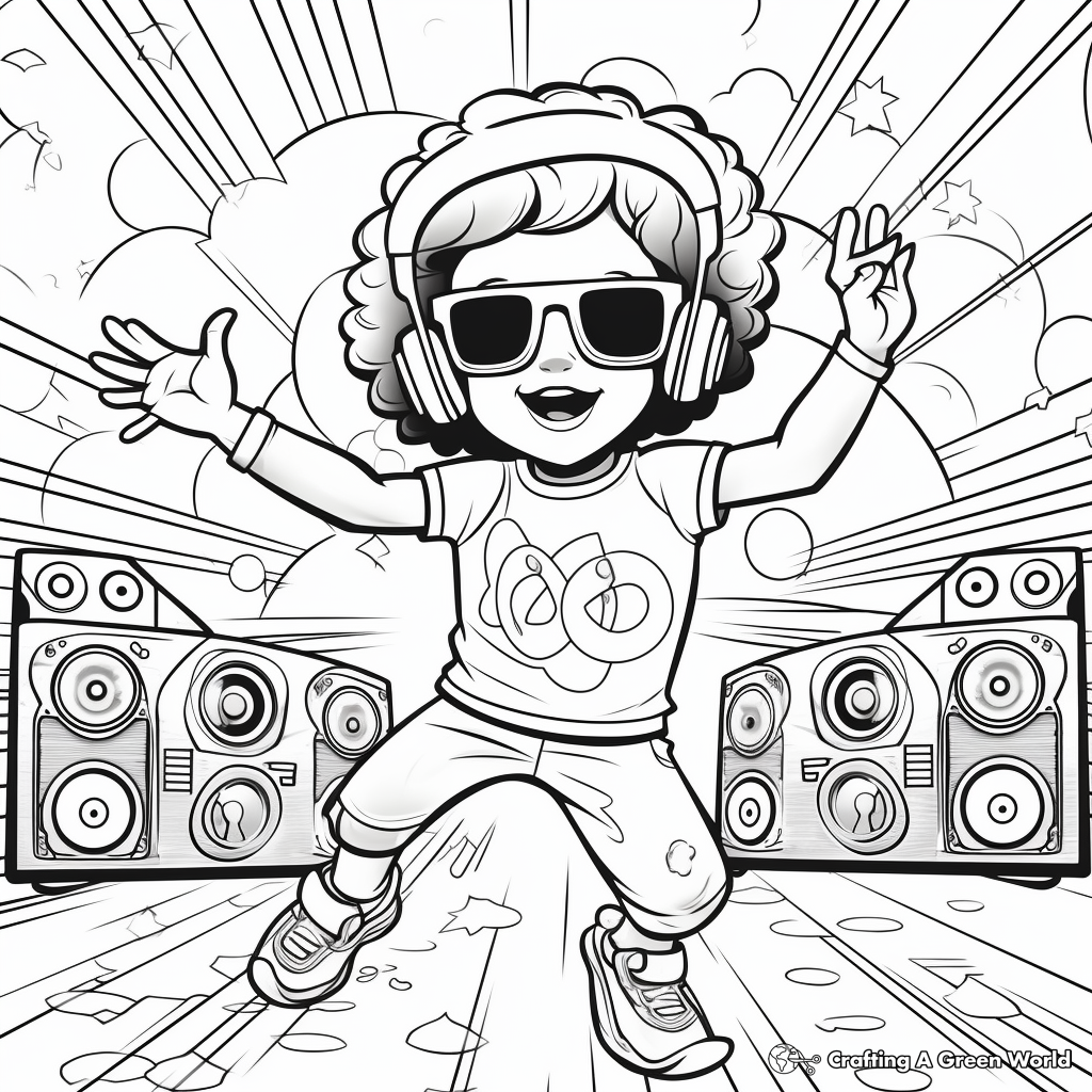 Groovy Disco Music Coloring Pages 2