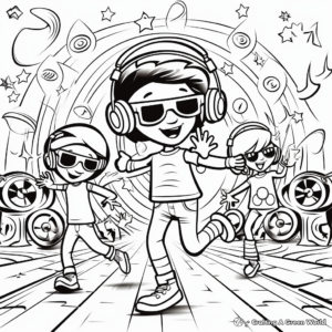 Groovy Disco Music Coloring Pages 3