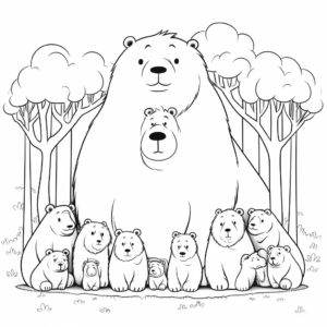 Group of Capybara Coloring Pages 4