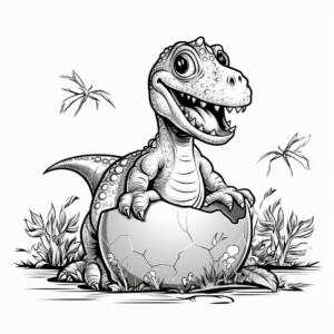 Growing Albertosaurus from Egg to Adult Coloring Pages 1