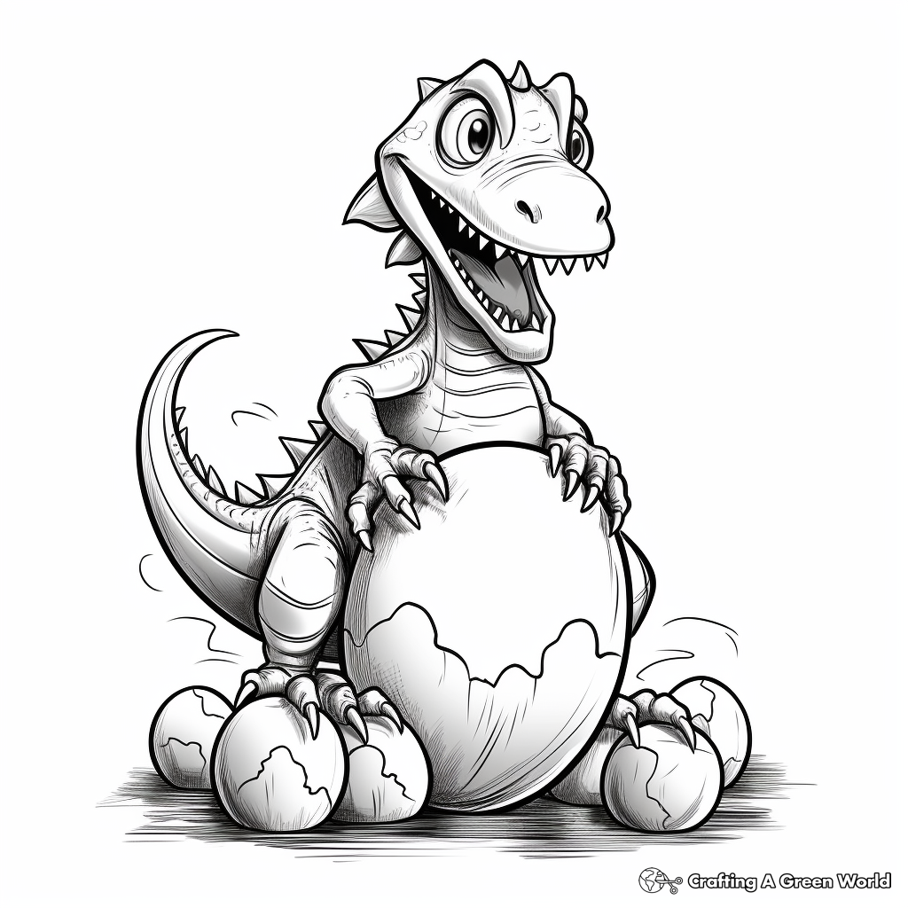 Growing Albertosaurus from Egg to Adult Coloring Pages 4