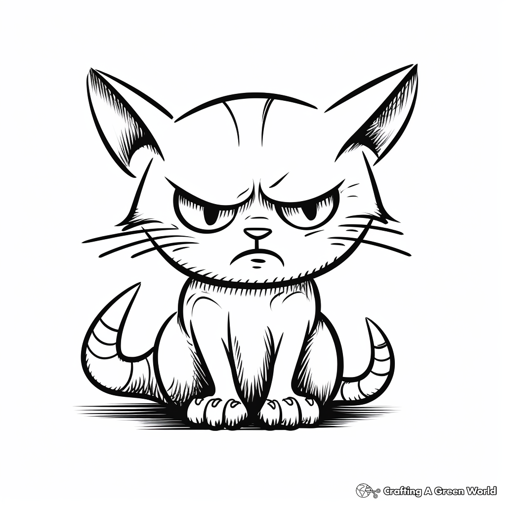 Grumpy Sphynx Cat Coloring Pages for Adults 4