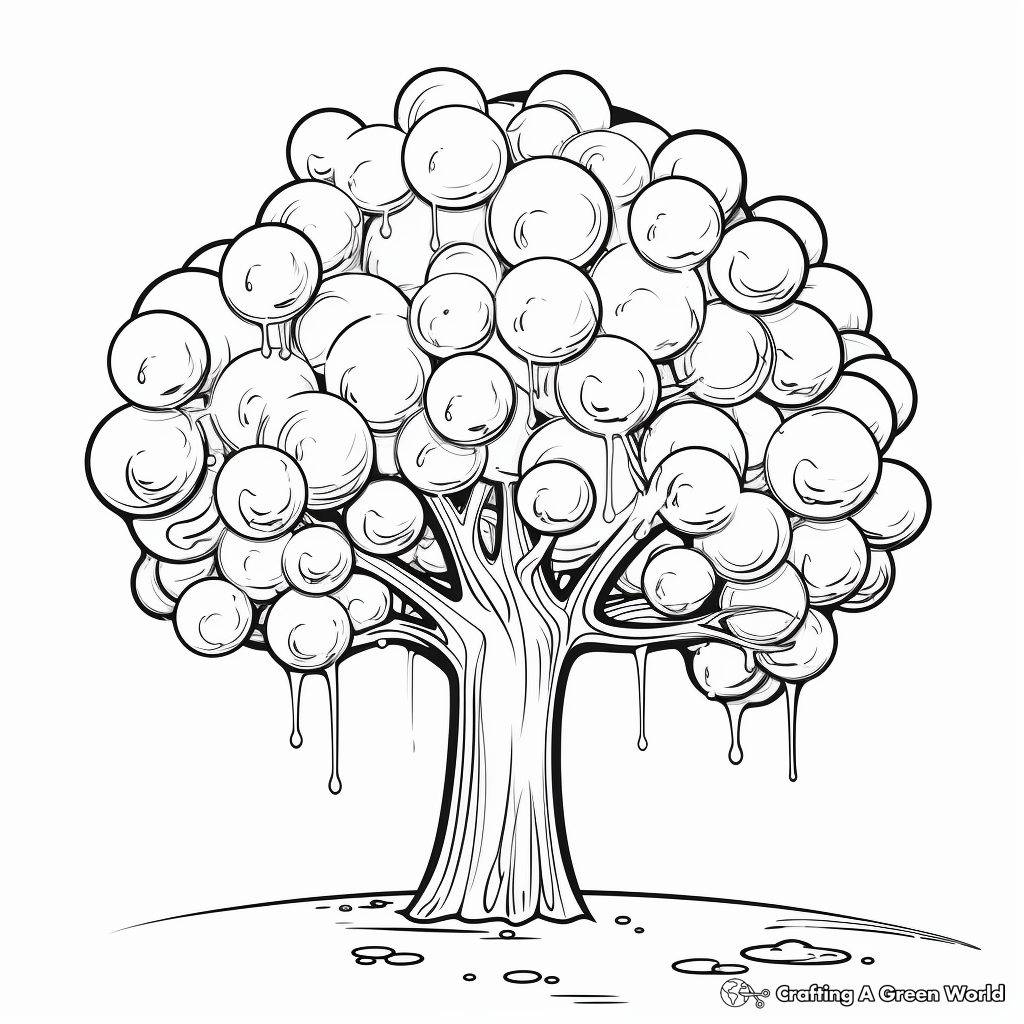 Gum Tree with Bubble Gums Coloring Pages 4